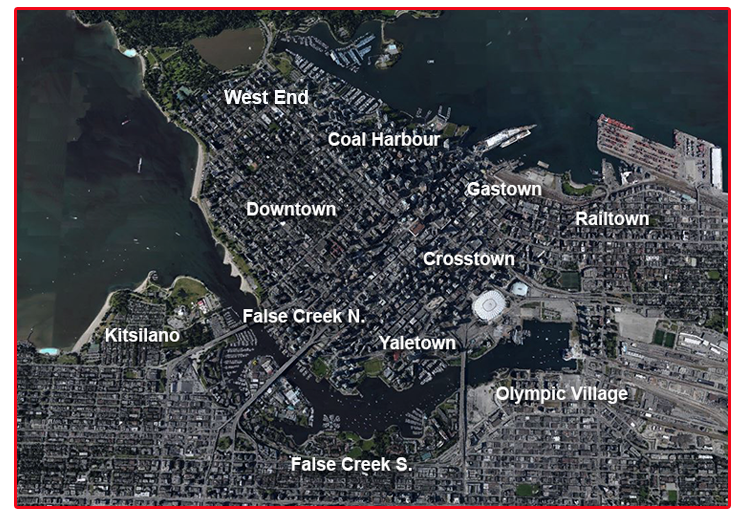 map showing vancouver areas